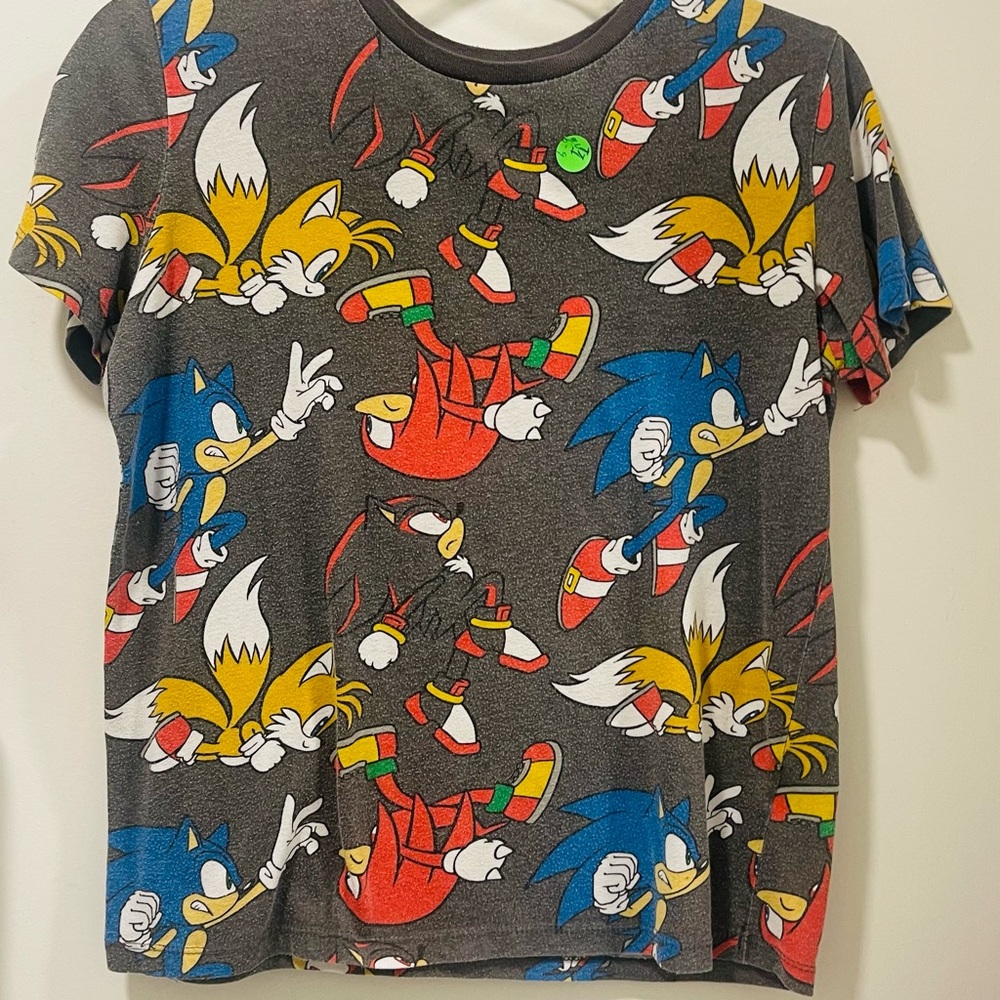 Kids Graphic T-Shirt - Gray with Multicolor Cartoon Print